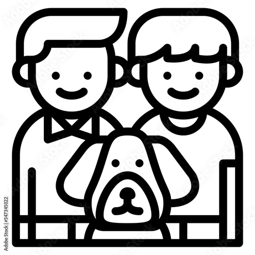 couple lover gay dog people icon