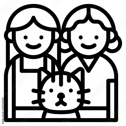 couple lover lesbian cat people icon