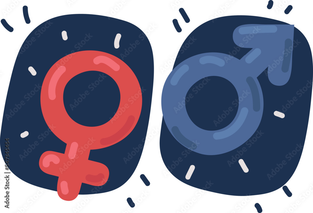 Cartoon vector illustration of Male and female symbols female and male ...