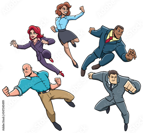 Super Business People on White