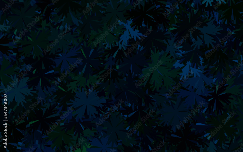 Dark Blue, Green vector doodle background with flowers. Dark Blue, Green vector doodle background with flowers.