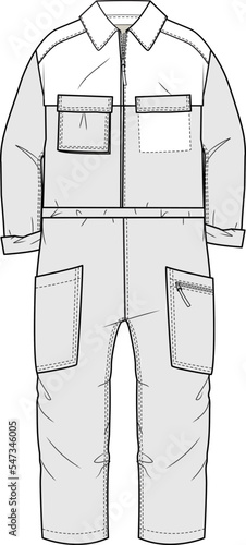 KIDS WEAR TRACKSUIT AND BOILDER SUIT  FLAT ILLUSTRATION SKETCH VECTOR