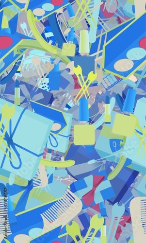 Background pattern abstract design texture. Seamless. Theme is about wrap, merry, pomatum, raker, cosmetics, parcel, barrette, illustration, offer, pomade, bow, valentine, parlor, give, decoration