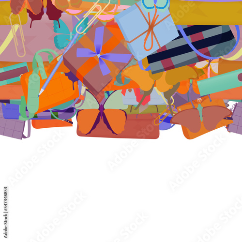 Background pattern abstract design texture. Horizontal seamless stripe. Border frame, transparent background. Theme is about vector, clip, office, xmas, bow, employee, various, leather, birthday