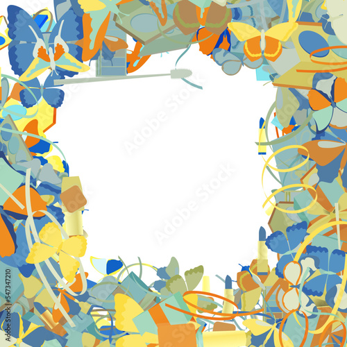 Background pattern abstract design texture. Border frame, transparent background. Theme is about pomade, box, spring, design, nail polish, exotic, powder, ointment, gorgeous, tones, beauty