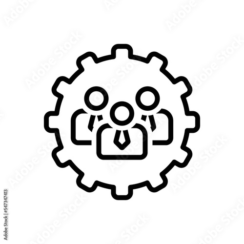 Black line icon for administrators