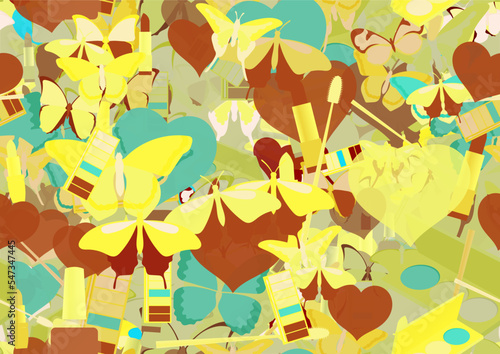 Background pattern abstract design texture. Seamless. Theme is about , art, romance, Monarch, repeat, silhouette, beauty, graphic, toiletry, wing, drawing, various, fly, parlor, spring, summer