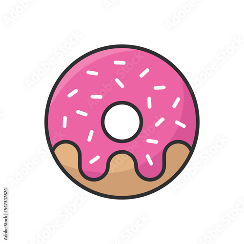 donut icon vector design template in white background photo