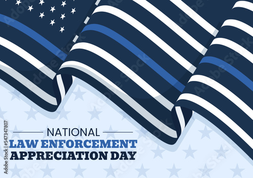 National Law Enforcement Appreciation Day or LEAD on January 9th to Thank and Show Support in Flat Cartoon Hand Drawn Templates Illustration