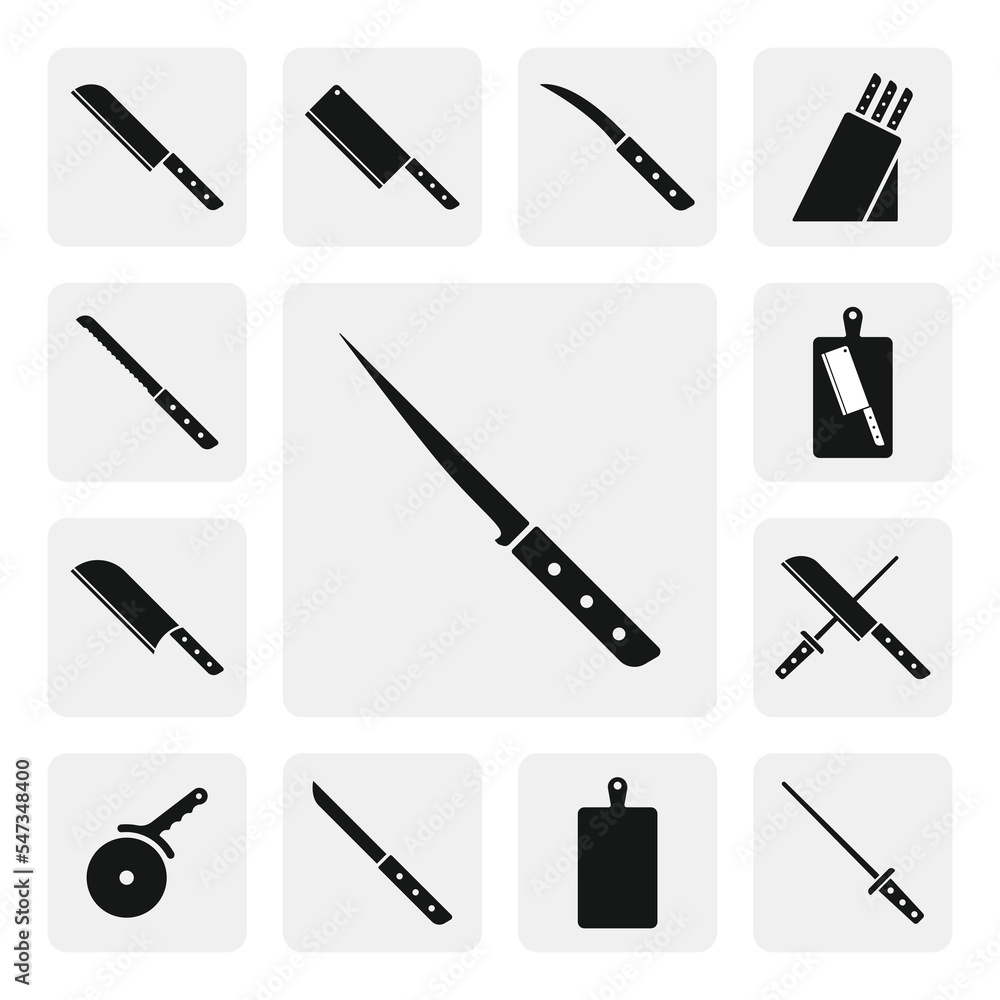 Kitchen fillet knife flat web icon. Simple fillet knife sign silhouette. Fillet knife solid black icon vector design. Fillet knife cartoon clipart. Kitchen utensils icon set. Cooking tools icon Kitchen fillet knife flat web icon. Simple fillet knife sign silhouette. Fillet knife solid black icon vector design. Fillet knife cartoon clipart. Kitchen utensils icon set. Cooking tools icon