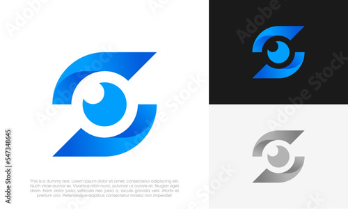vision abstract logo design vector