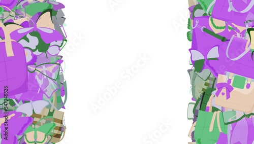 Background pattern abstract design texture. Vertical seamless stripes. Border frame, transparent background. Theme is about adornment, Tote, buckle, spring, fly, accessories, ornate, stuff