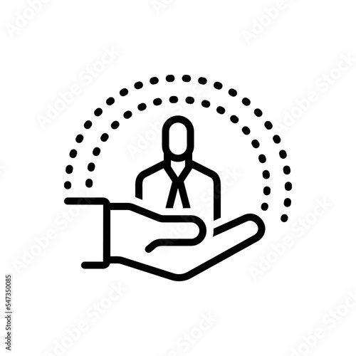 Black line icon for humanity