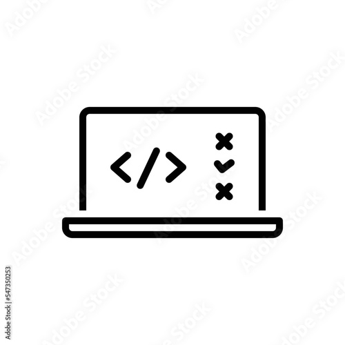 Black line icon for boolean