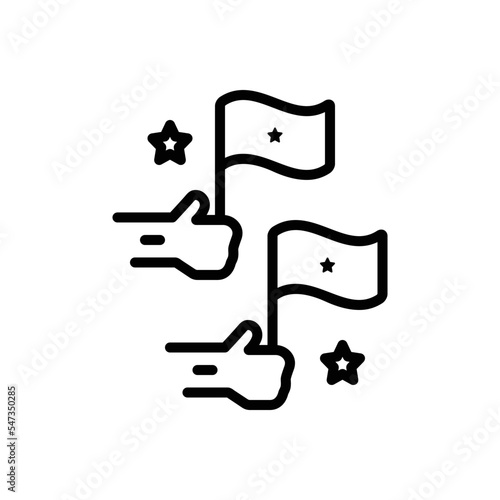 Black line icon for democrat