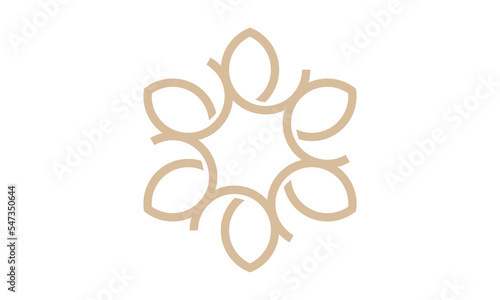 leaf abstract circle elegant ornament logo design