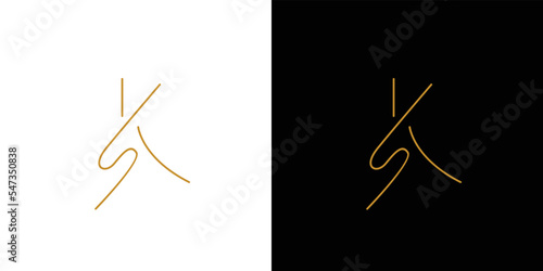 modern and unique handwritten letter SK initials logo design