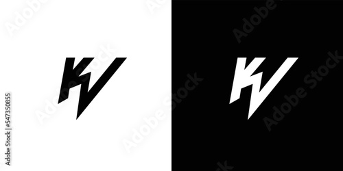 modern and unique letter KW initials logo design.