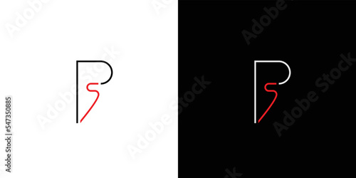 Simple and modern letter PS initials logo design.