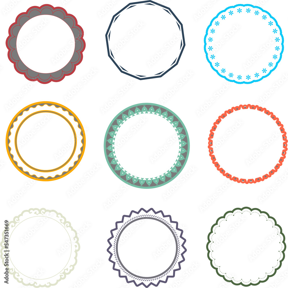 Collection of vector frames and circle Collection of vector frames and circle