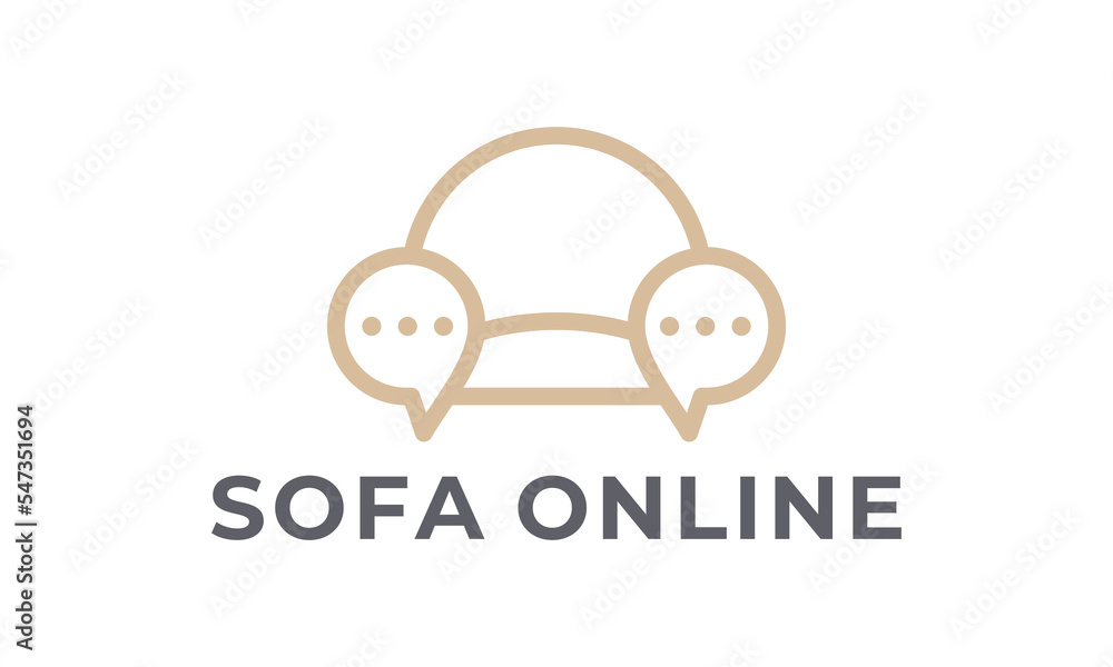 online furniture logo chair and chat logo style,interior ,furnishing design template.