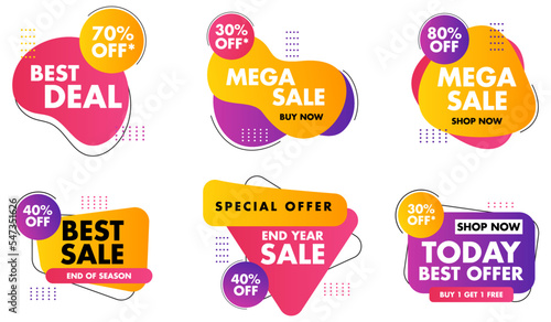 Sale label set with discount 