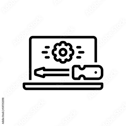 Black line icon for maintains 