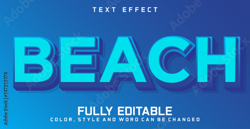 Editable beach text style effect