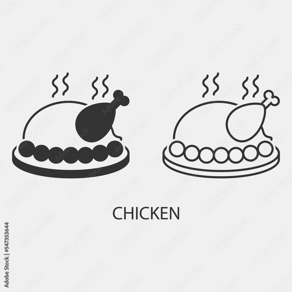 Chicken vector icon illustration sign Chicken vector icon illustration sign