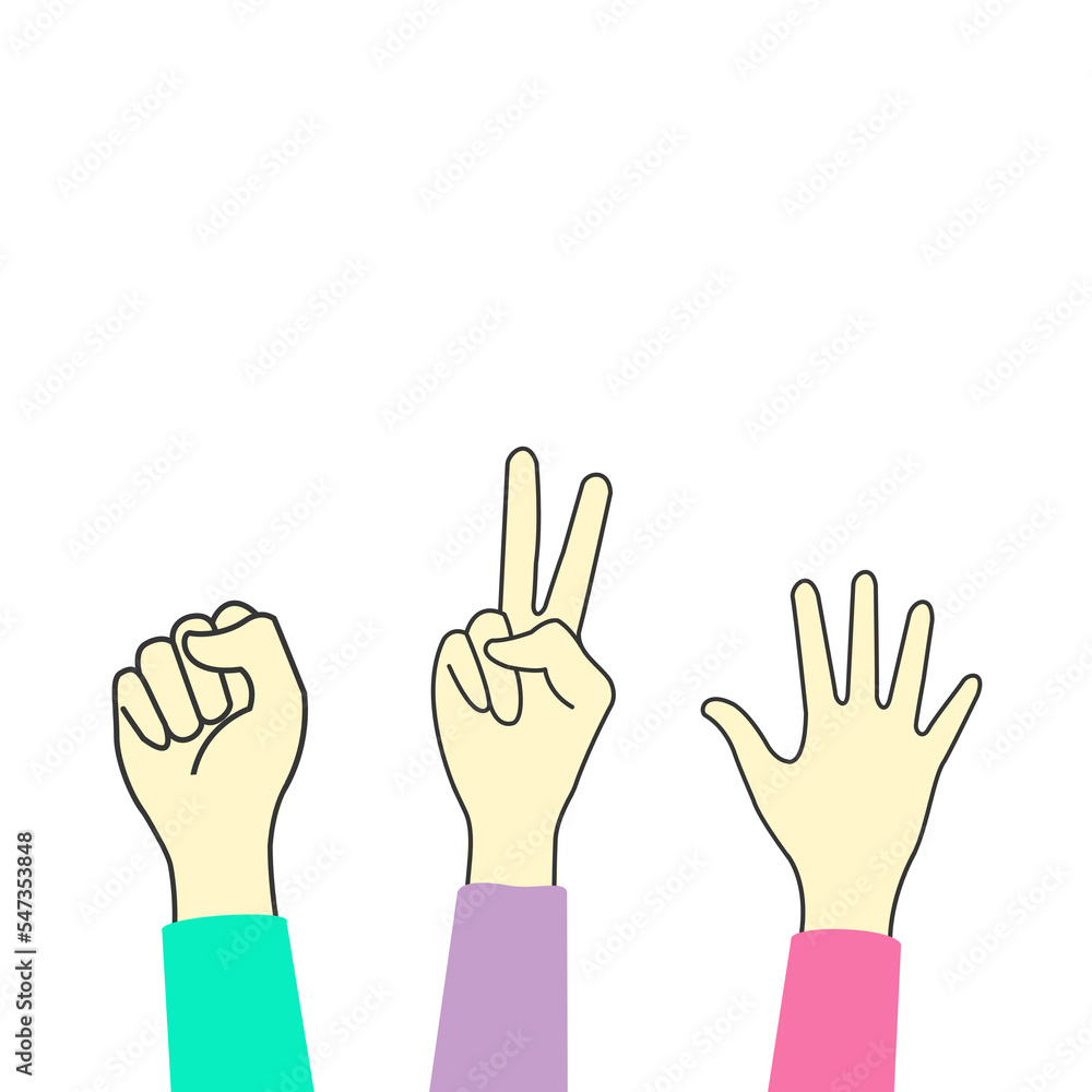 Rock Paper and Scissors on transparent background. Rock Paper and Scissors on transparent background.