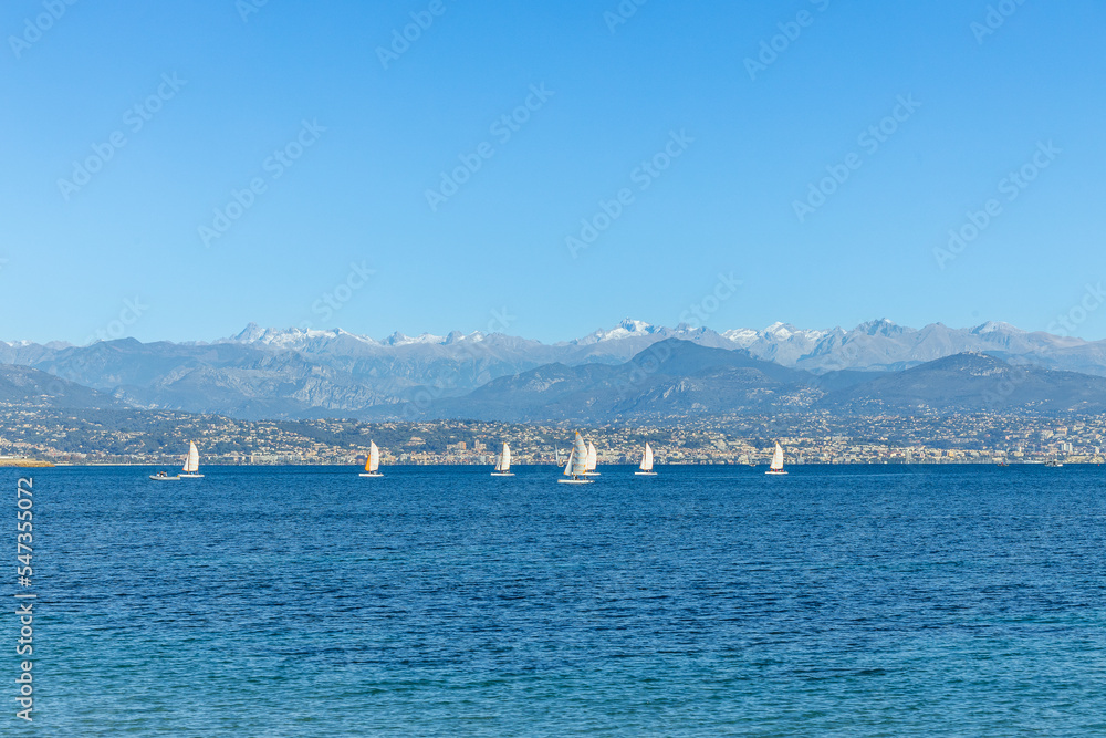 Sailboats on the Côte d'Azur, France