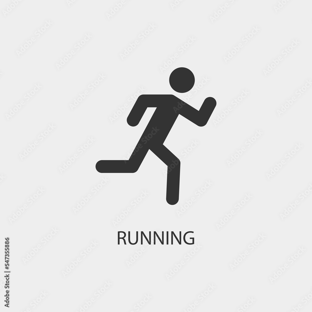 Running vector icon illustration sign