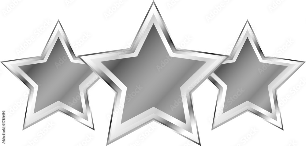 Three silver stars. Three silver stars.