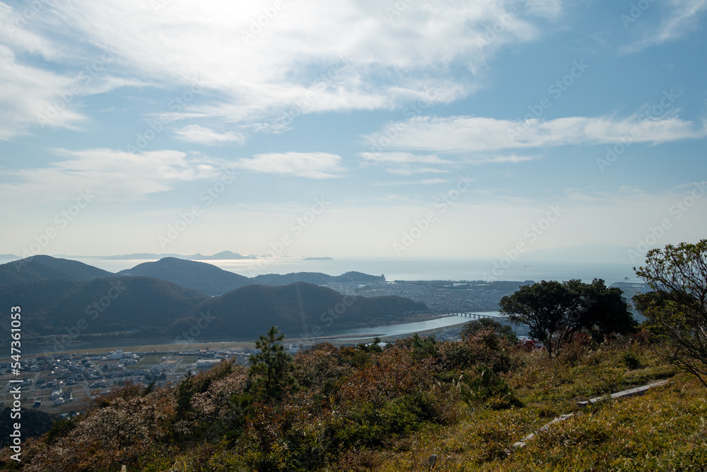 日本の兵庫県赤穂市のとても美しい山の風景