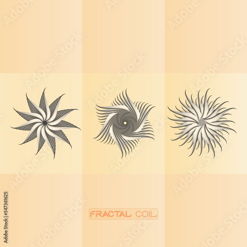 Fractal coil like a cyclone spiral circle