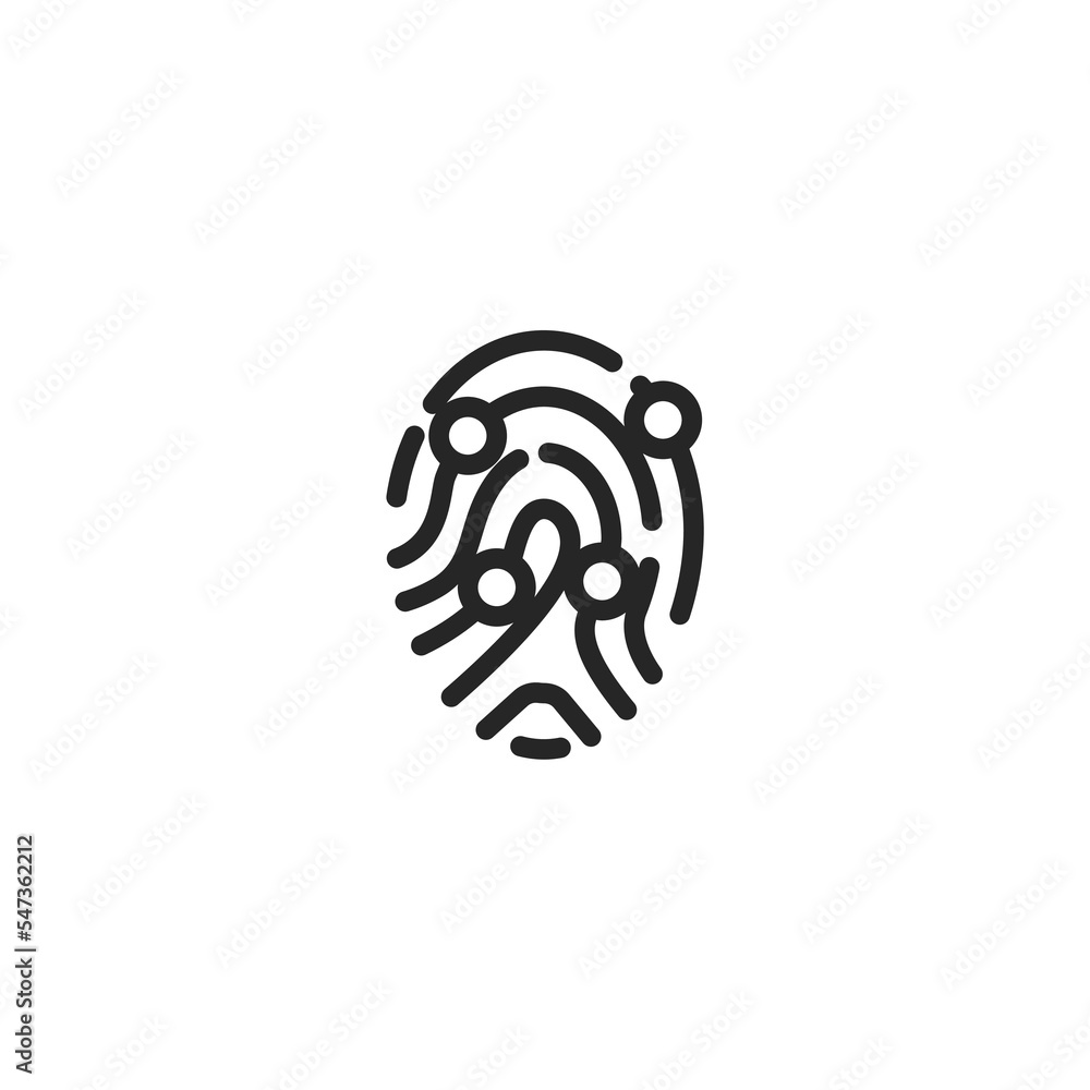 Fototapeta premium Vector sign of Fingerprint symbol is isolated on a white background. vector illustration icon color editable.