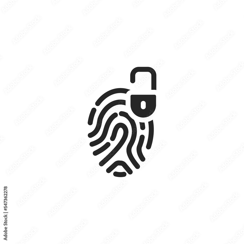 Vector sign of Fingerprint symbol is isolated on a white background. vector illustration icon color editable. Vector sign of Fingerprint symbol is isolated on a white background. vector illustration icon color editable.