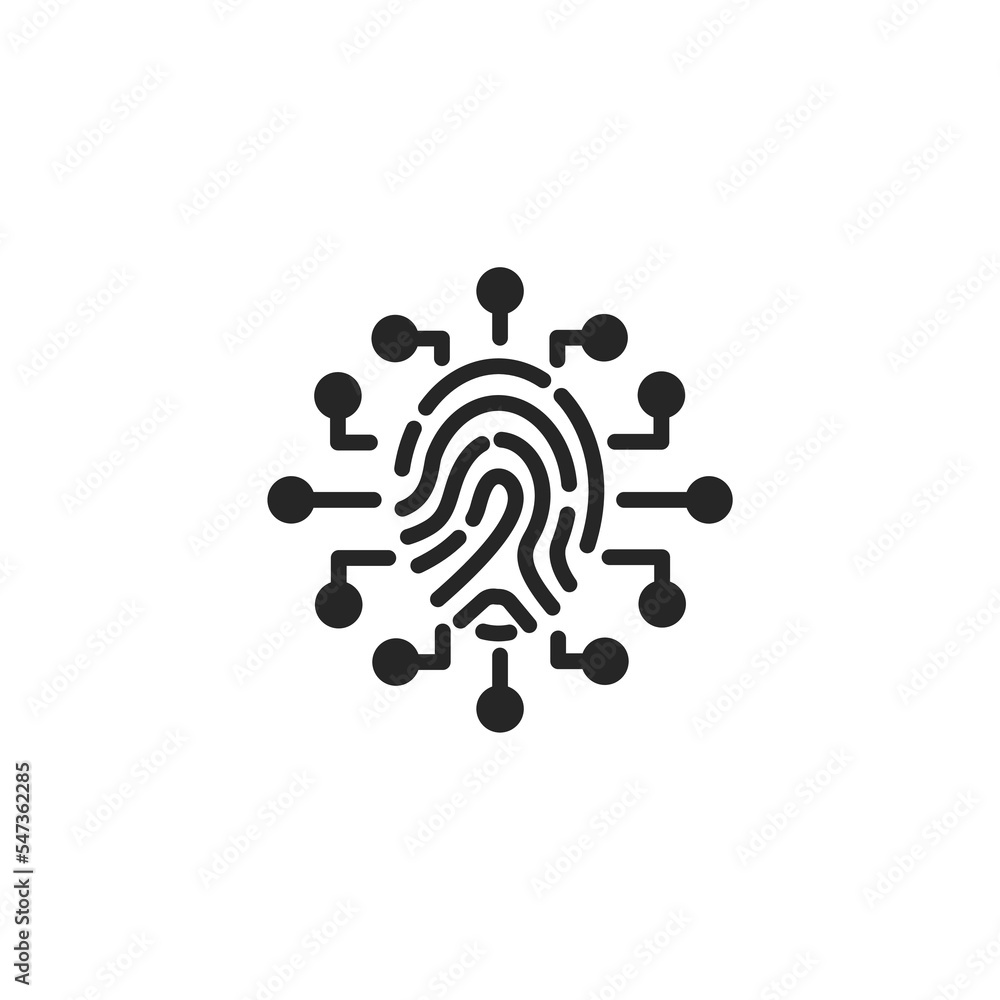 Vector sign of Fingerprint symbol is isolated on a white background. vector illustration icon color editable. Vector sign of Fingerprint symbol is isolated on a white background. vector illustration icon color editable.