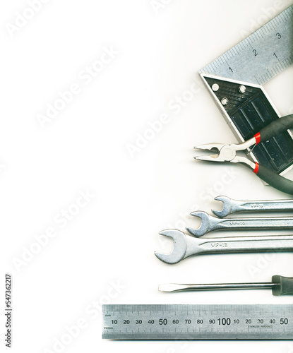 A set of tools - isolated on white background photo