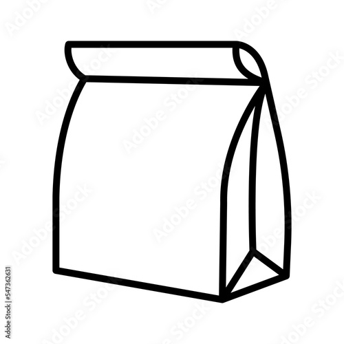 Paper lunch bag. Groceries shopping bag from recycled paper.