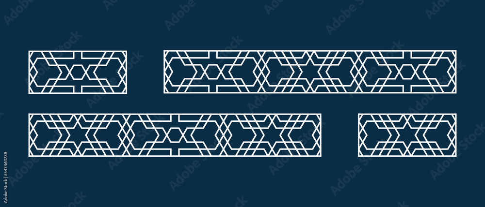 Obraz premium Template Islamic pattern for laser cutting or paper cut. Vector illustration.