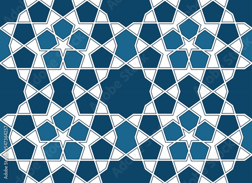 Geometric Islamic Seamless Pattern for decoration greeting card or interior. Vector Illustration.