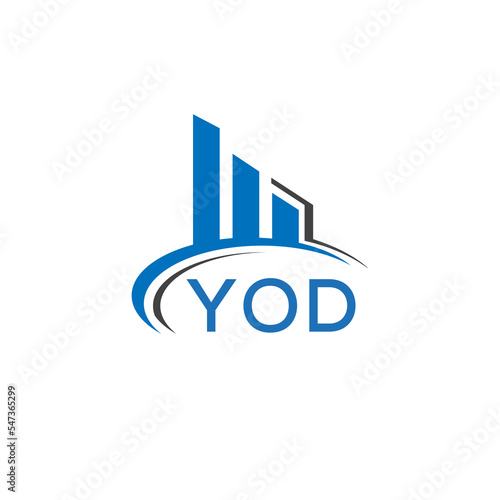 YOD letter logo. YOD blue image. YOD Monogram logo design for entrepreneur and business. YOD best icon.	
