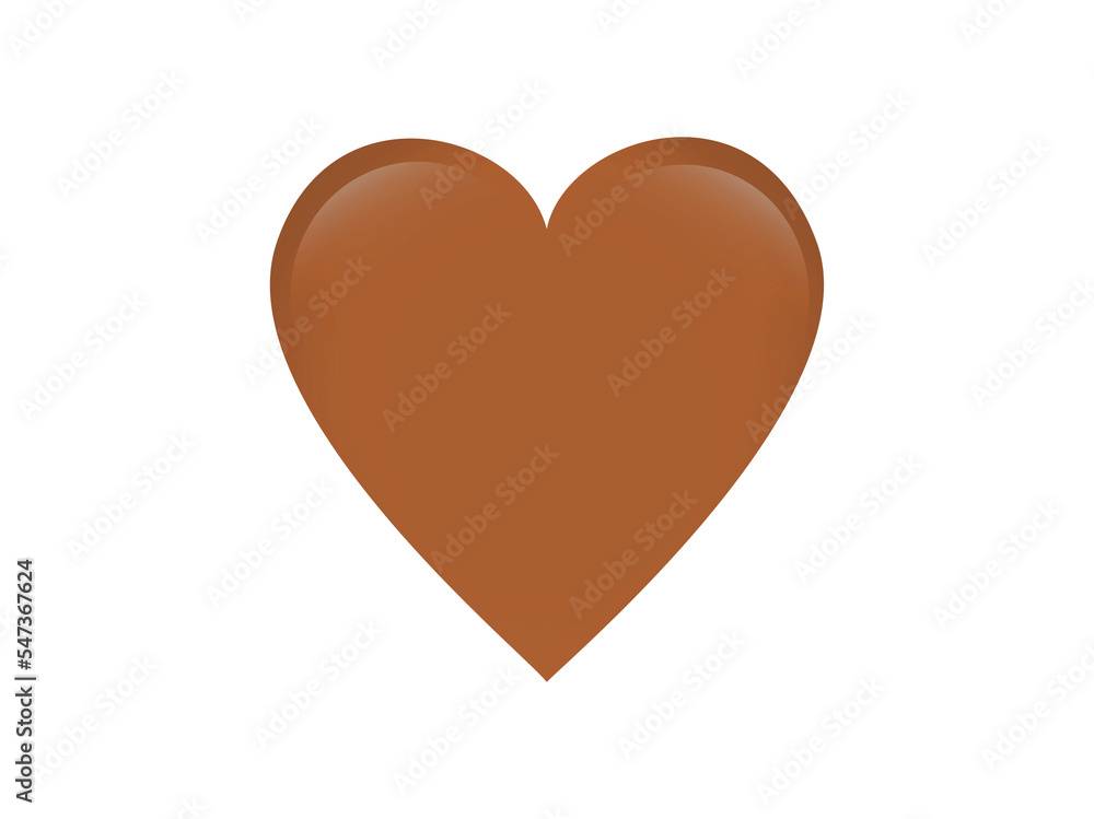 Classic love brown glossy heart icon on transparent background, used for expressions of love passion and romance Classic love brown glossy heart icon on transparent background, used for expressions of love passion and romance