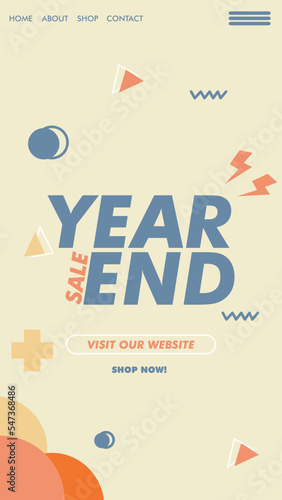 Vertical Year End Sale design template, year end slae banner, year end sale poster simple design