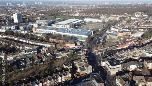 Highams Park East London UK aerial drone