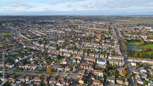 Hoddesdon Hertfordshire UK Aerial Drone view, houses and streets photo