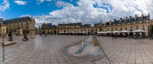 the Place de la Liberacion Square in the old city center of Dijon under a stormy sky photo