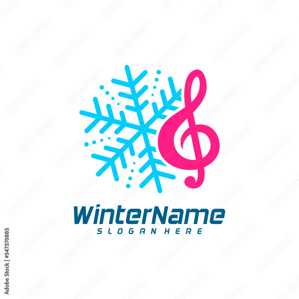 Fototapeta premium Winter Music logo template, Winter logo design vector