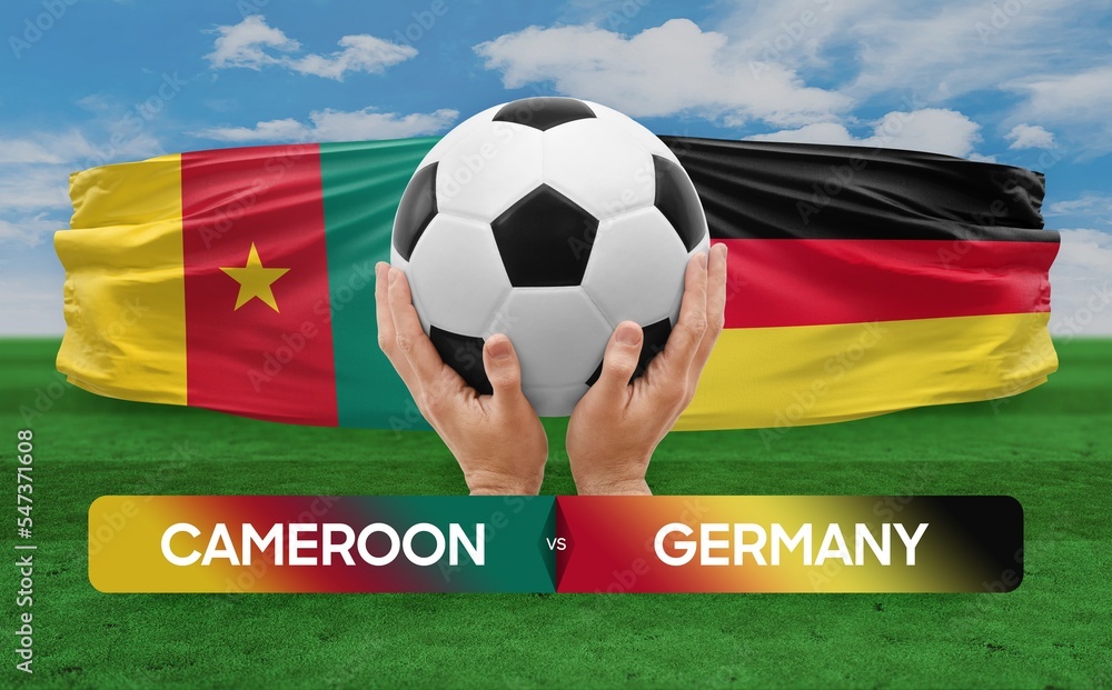 Fototapeta premium Cameroon vs Germany national teams soccer football match competition concept.